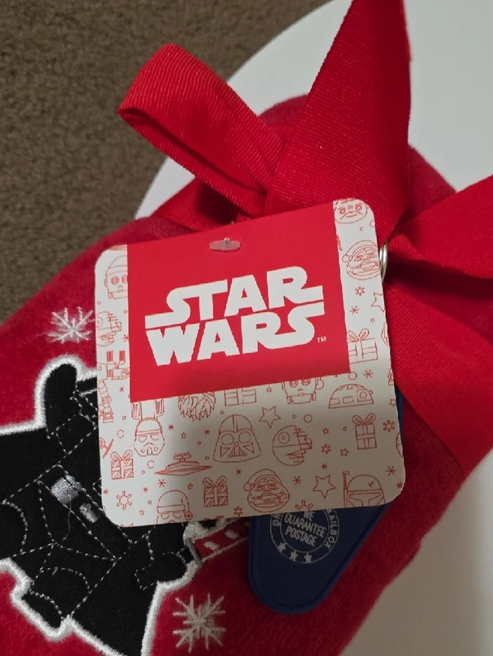 Star Wars Red Darth Vader Holiday Plush Towel with Black Trim